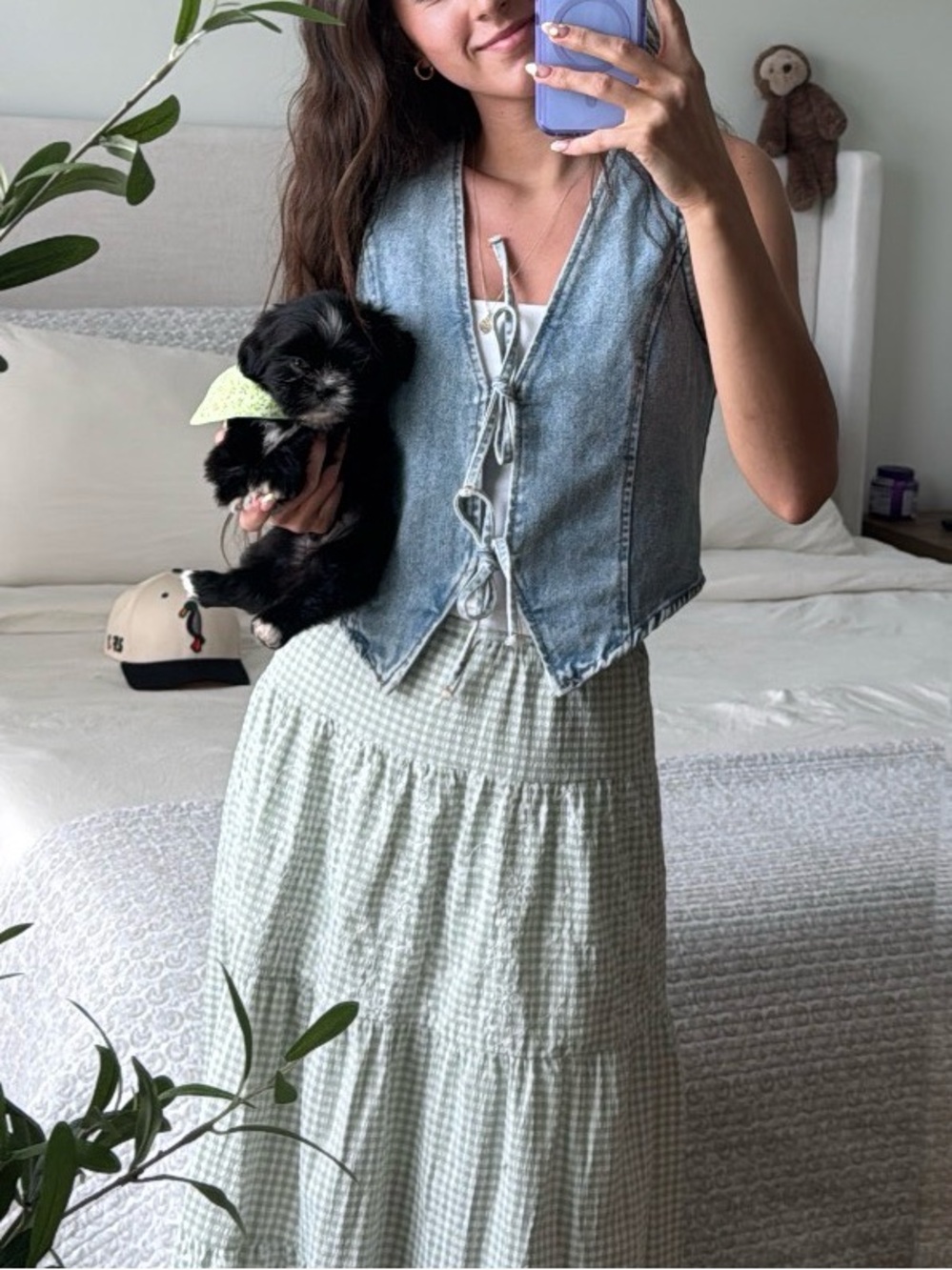 Ashley Light Blue Denim Tie-Front Vest
